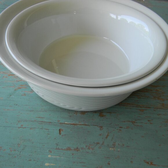 NEW Temp-tations Woodland Nostalgic S/2 Shallow Coupe Bakers WHITE 1.5 QT 2.5 QT - Picture 2 of 8
